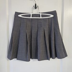 Aritzia Sunday Best Checkered Plaid Pleated Wool Blend Mini Skirt Size 6